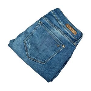 Mavi Jeans Women’s 29 Distressed Applied Design‎ Stretch Denim Jeans 31x29 EUC